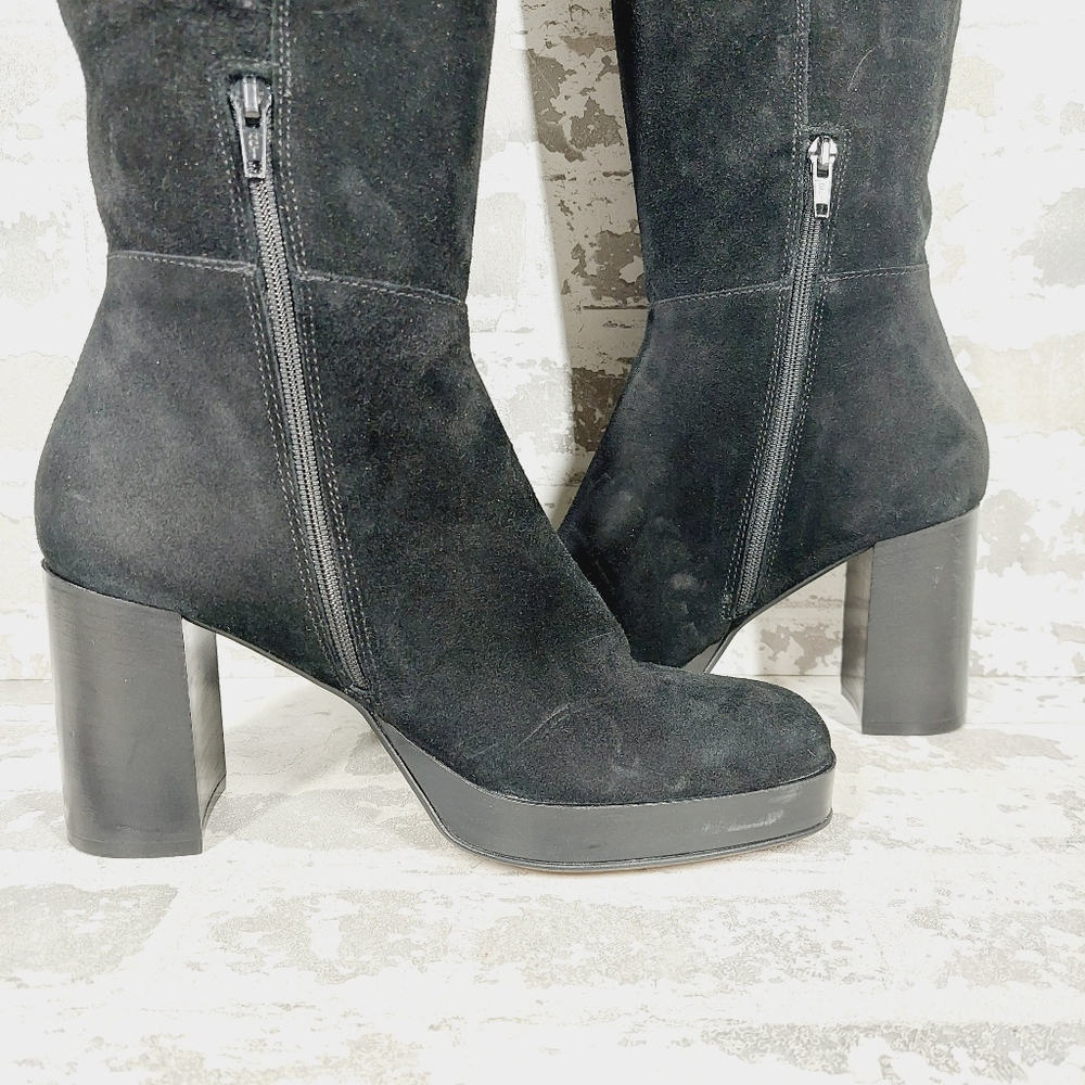 New FREE PEOPLE Suede Echo Platform Over The Knee Boots  C471 - Picture 4 of 15